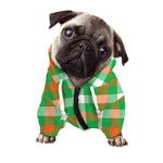 Irish Checkered St. Patrick's Day Print Dog Zip Up Hoodie