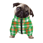 Irish Checkered St. Patrick's Day Print Dog Zip Up Jacket