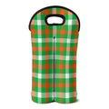 Irish Checkered St. Patrick's Day Print Double Neoprene Wine Tote