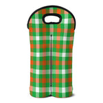 Irish Checkered St. Patrick's Day Print Double Neoprene Wine Tote