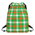 Irish Checkered St. Patrick's Day Print Drawstring Backpack