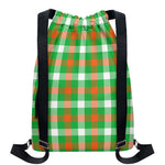 Irish Checkered St. Patrick's Day Print Drawstring Backpack