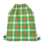 Irish Checkered St. Patrick's Day Print Drawstring Bag