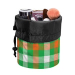 Irish Checkered St. Patrick's Day Print Drawstring Makeup Bag