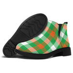 Irish Checkered St. Patrick's Day Print Flat Ankle Boots