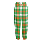 Irish Checkered St. Patrick's Day Print Fleece Lined Knit Pants