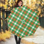 Irish Checkered St. Patrick's Day Print Foldable Umbrella
