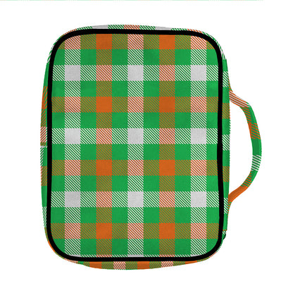 Irish Checkered St. Patrick's Day Print Front Pocket Bible Bag