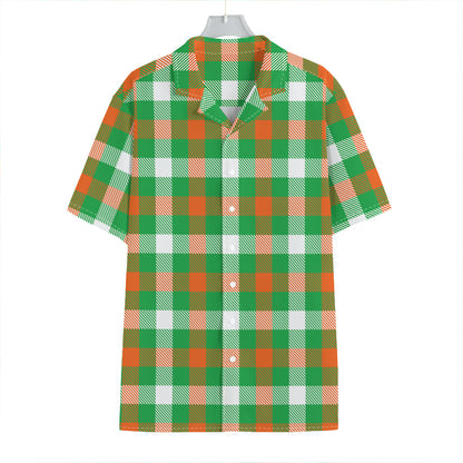 Irish Checkered St. Patrick's Day Print Hawaiian Shirt