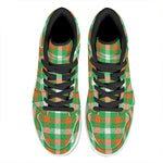 Irish Checkered St. Patrick's Day Print High Top Leather Sneakers