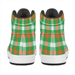 Irish Checkered St. Patrick's Day Print High Top Leather Sneakers