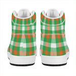 Irish Checkered St. Patrick's Day Print High Top Leather Sneakers