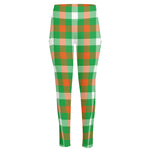 Irish Checkered St. Patrick's Day Print High-Waisted Pocket Leggings