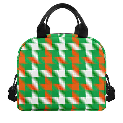 Irish Checkered St. Patrick's Day Print Insulated Lunch Bag