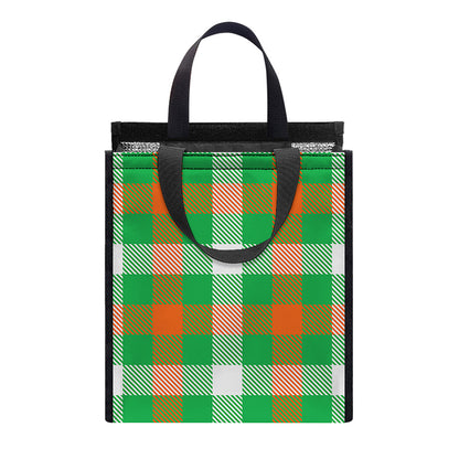 Irish Checkered St. Patrick's Day Print Insulated Lunch Tote