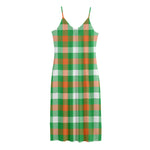 Irish Checkered St. Patrick's Day Print Jersey Midi Cami Dress