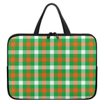Irish Checkered St. Patrick's Day Print Laptop Sleeve With Handle