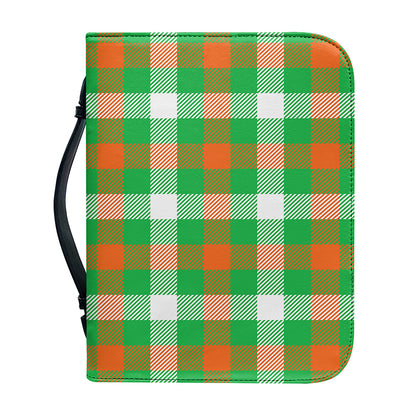 Irish Checkered St. Patrick's Day Print Leather Bible Cover