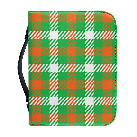 Irish Checkered St. Patrick's Day Print Leather Bible Cover
