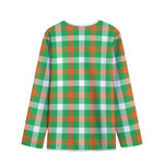 Irish Checkered St. Patrick's Day Print Long Sleeve Short Coat