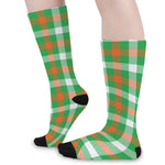 Irish Checkered St. Patrick's Day Print Long Socks
