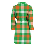 Irish Checkered St. Patrick's Day Print Men's Bathrobe