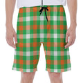 Irish Checkered St. Patrick's Day Print Men's Beach Shorts