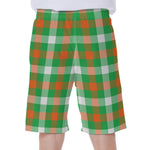 Irish Checkered St. Patrick's Day Print Men's Beach Shorts