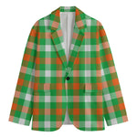 Irish Checkered St. Patrick's Day Print Men's Blazer