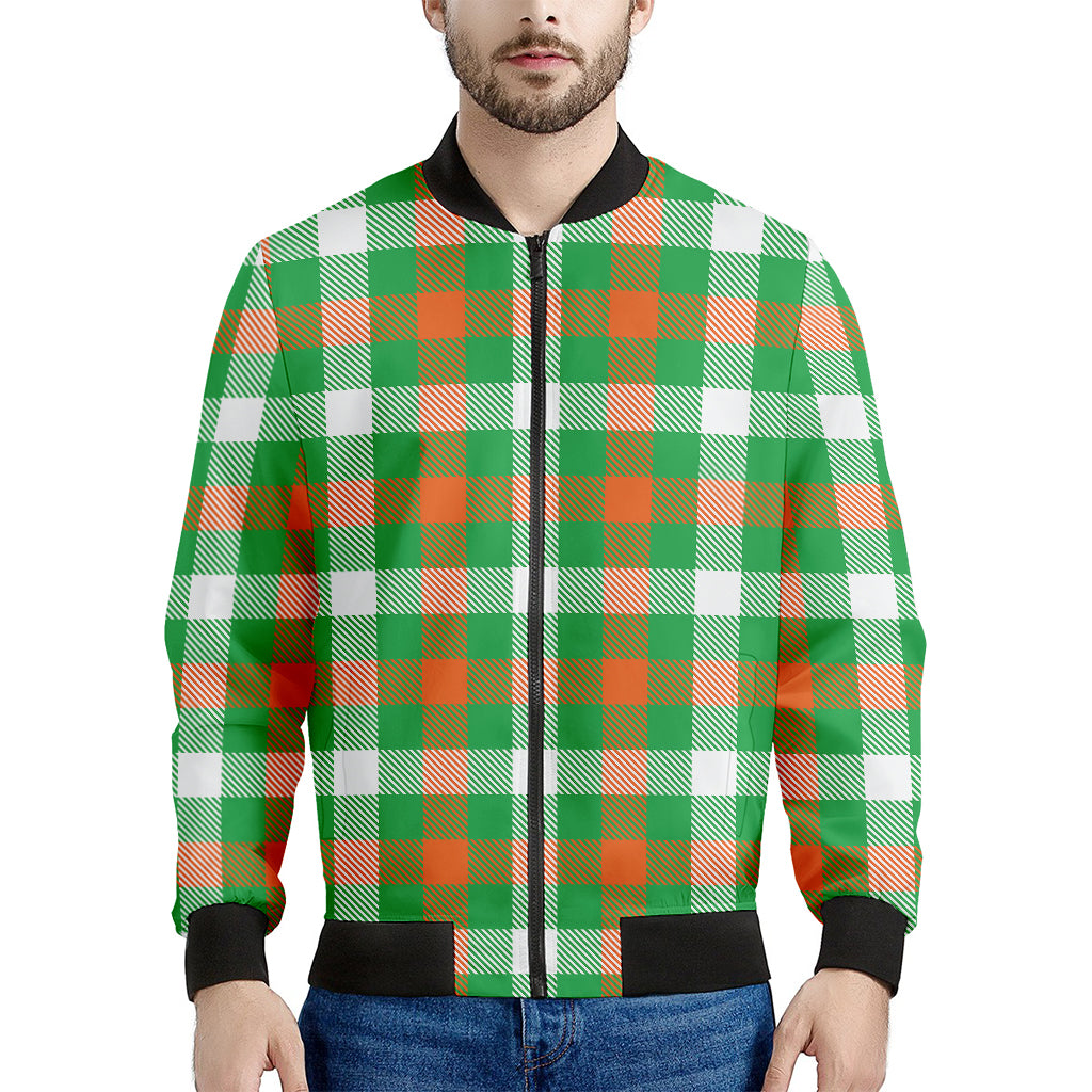 Irish Checkered St. Patrick's Day Print Men's Bomber Jacket