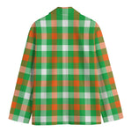 Irish Checkered St. Patrick's Day Print Men's Cotton Blazer