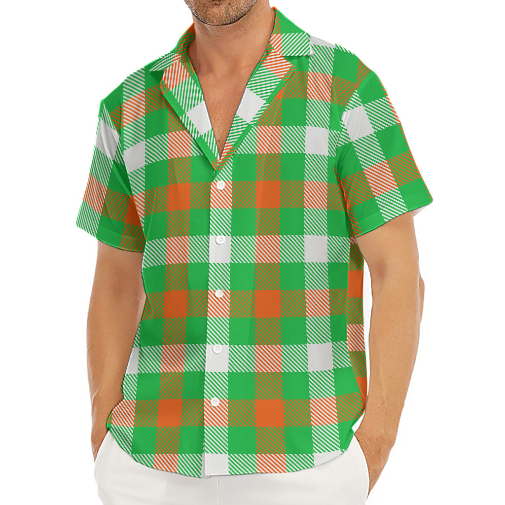 Irish Checkered St. Patrick's Day Print Men's Deep V-Neck Shirt