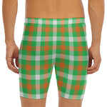 Irish Checkered St. Patrick's Day Print Men's Long Boxer Briefs