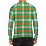 Irish Checkered St. Patrick's Day Print Men's Long Sleeve Rash Guard