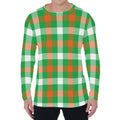 Irish Checkered St. Patrick's Day Print Men's Long Sleeve T-Shirt