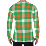 Irish Checkered St. Patrick's Day Print Men's Long Sleeve T-Shirt