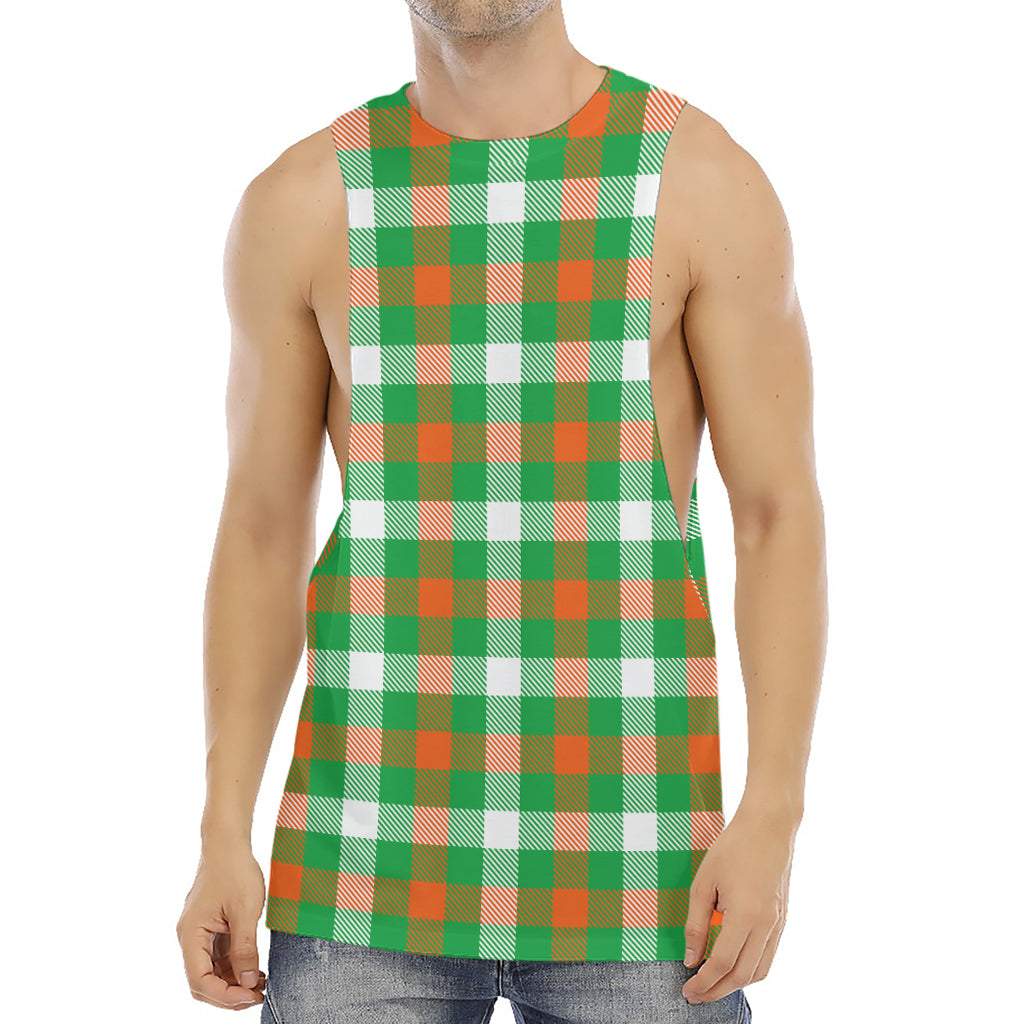 Irish Checkered St. Patrick's Day Print Men's Muscle Tank Top