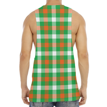 Irish Checkered St. Patrick's Day Print Men's Muscle Tank Top