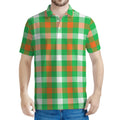 Irish Checkered St. Patrick's Day Print Men's Polo Shirt