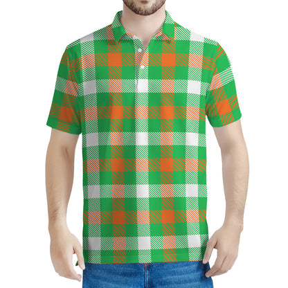 Irish Checkered St. Patrick's Day Print Men's Polo Shirt