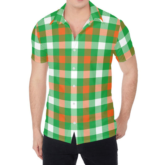 Irish Checkered St. Patrick's Day Print Men's Shirt