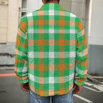 Irish Checkered St. Patrick's Day Print Men's Shirt Jacket
