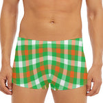 Irish Checkered St. Patrick's Day Print Men's Short Boxer Briefs
