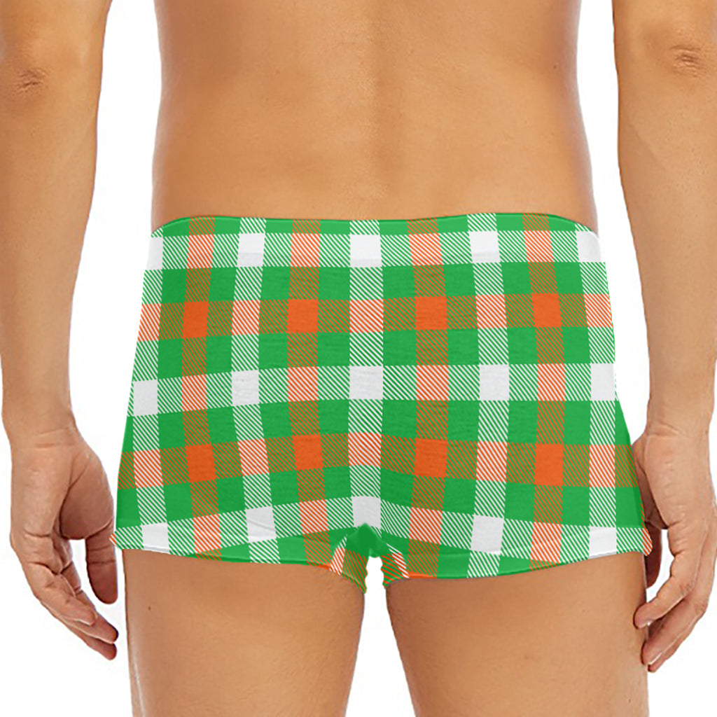 Irish Checkered St. Patrick's Day Print Men's Short Boxer Briefs