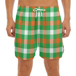 Irish Checkered St. Patrick's Day Print Men's Split Running Shorts