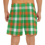 Irish Checkered St. Patrick's Day Print Men's Split Running Shorts