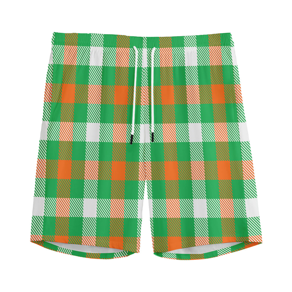Irish Checkered St. Patrick's Day Print Men's Sports Shorts