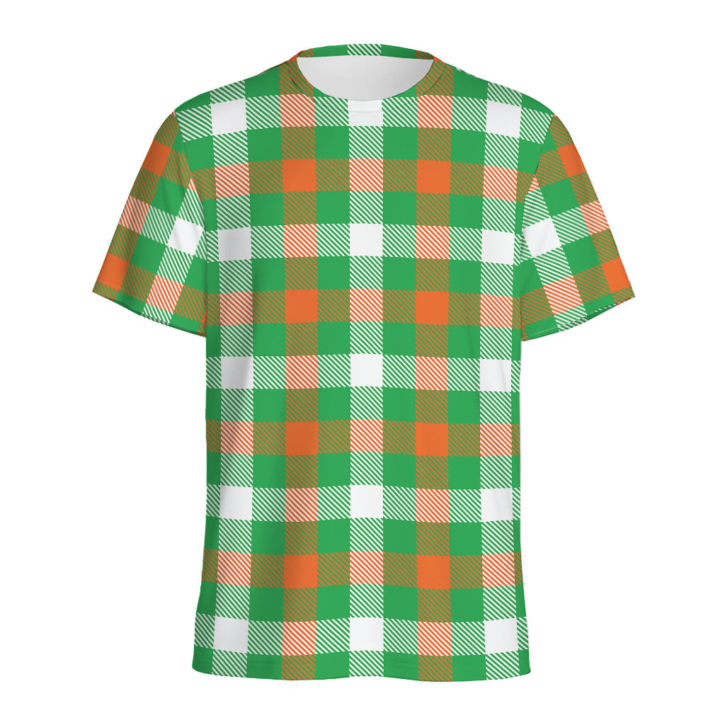 Irish Checkered St. Patrick's Day Print Men's Sports T-Shirt