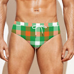 Irish Checkered St. Patrick's Day Print Men's Swim Briefs