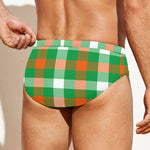 Irish Checkered St. Patrick's Day Print Men's Swim Briefs